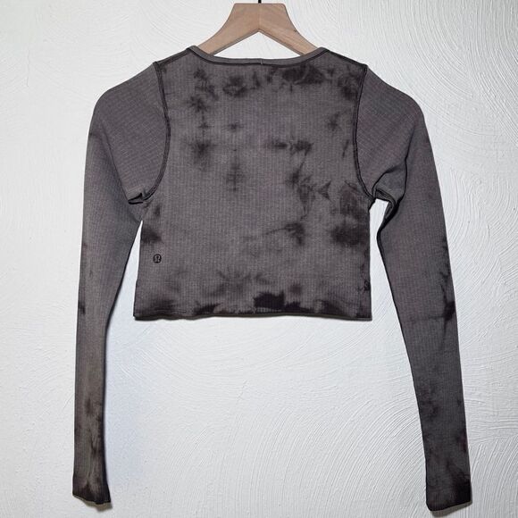 Lululemon Ebb to Street Long Sleeve Shirt *Marble Dye in Black Granite - Picture 4 of 7